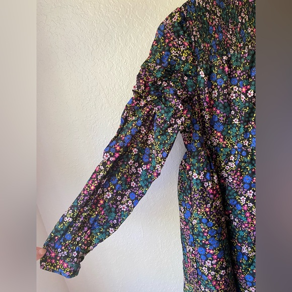 NWT Munthe Smocked High Neck Long Sleeves Mini Dress Puffy Black US 12 EU 44 - Picture 10 of 14